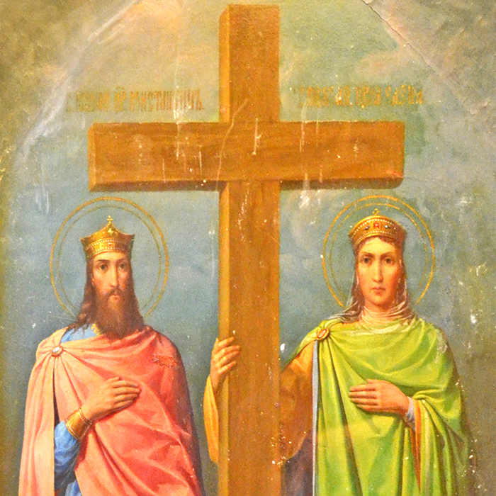 Воздвижение Креста Господня. Святые равноапостольные император Константин и императрица Елена.