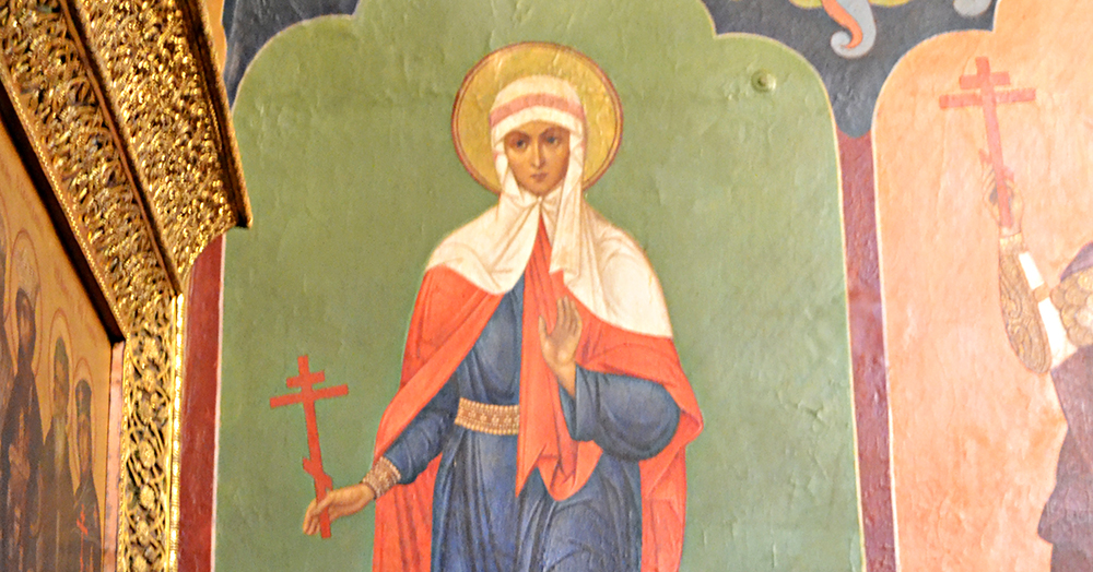 Великомученица Ирина, фреска Собора Василия Блаженного, Москва.