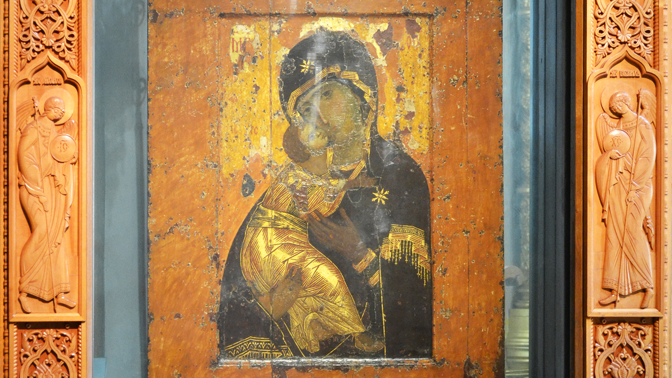 Владимирская икона Божией Матери в храме Николая Чудотворца в Толмачах, Москва.