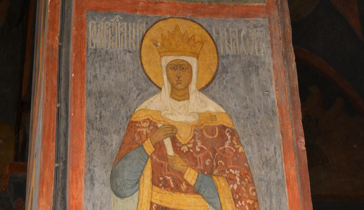 Святая равноапостольная княгиня Ольга, фреска Архангельского собора Московского Кремля.