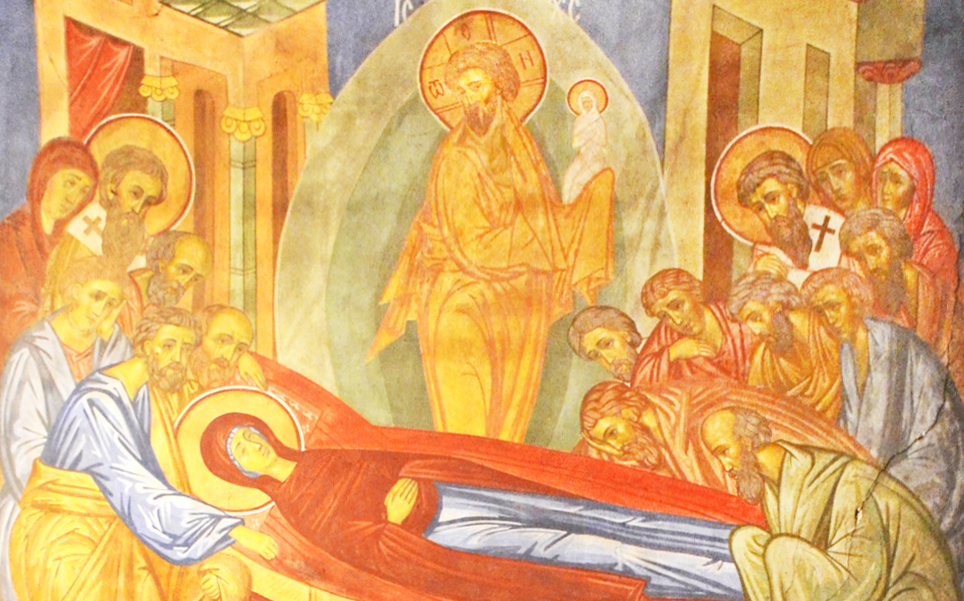 Успение Пресвятой Богородицы, несохранившаяся фреска Казанской часовни Высоко-Петровского монастыря в Москве.