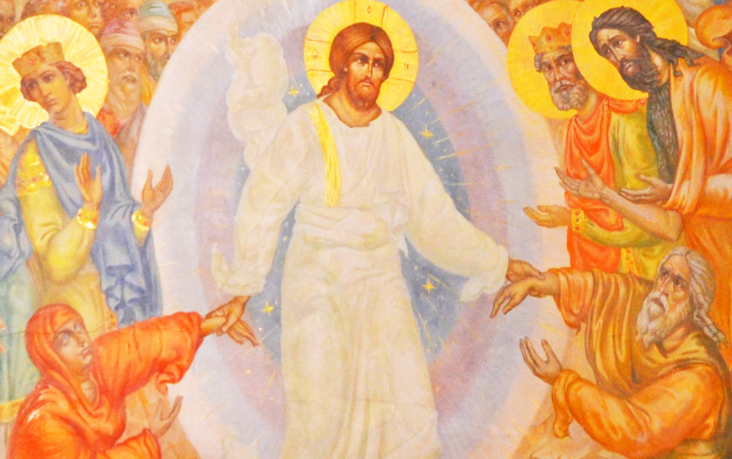 Воскресение Христово, фреска храма прп. Сергия Радонежского в Высоко-Петровском монастыре, Москва.