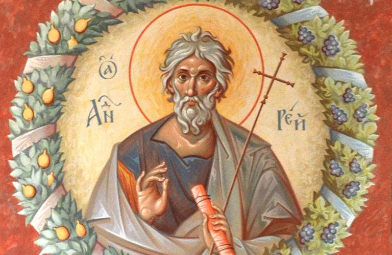 Святой апостол Андрей Первозванный, фреска Свято-Троицкого собора Свято-Троицкого женского монастыря, Симферополь.