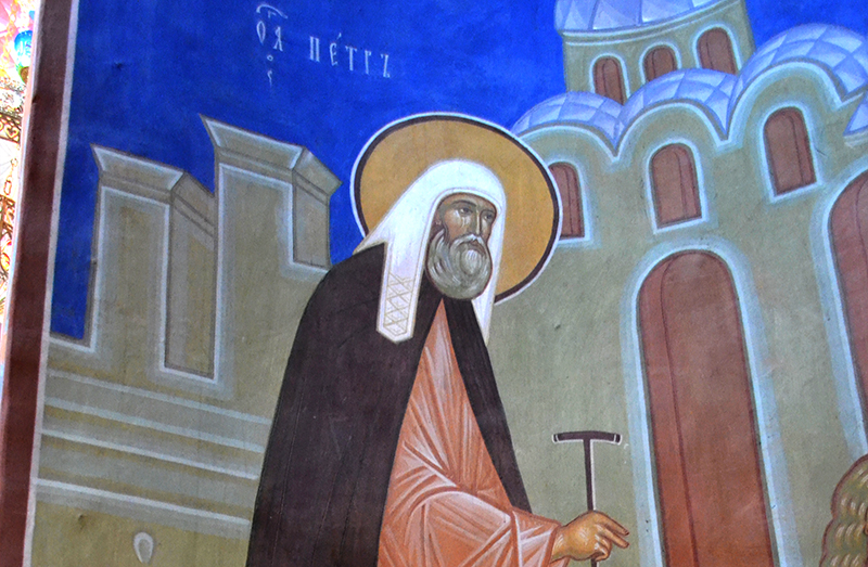 Святитель Петр, фреска собора святителя Петра в Высоко-Петровском монастыре, Москва.