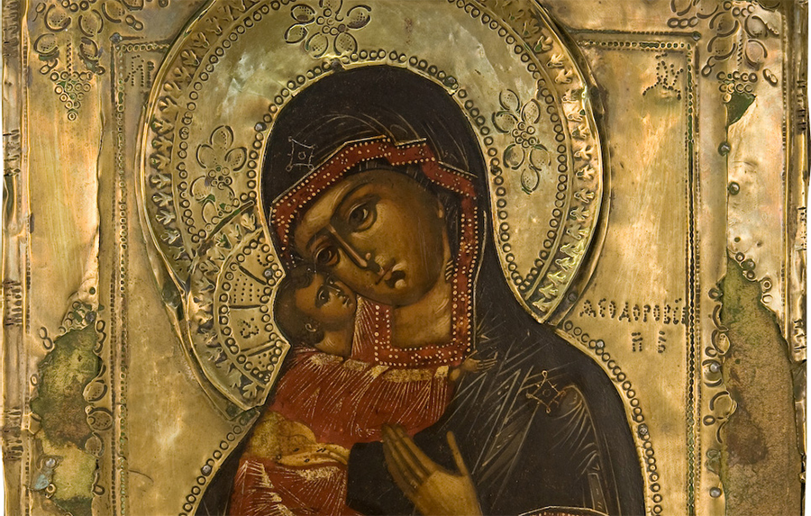 Феодоровская икона Божией Матери (фрагмент)