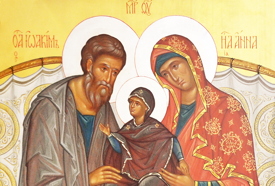 Пресвятая Богородица, праведные Иоаким и Анна, икона Иоанно-Предтеченского женского монастыря, Москва.