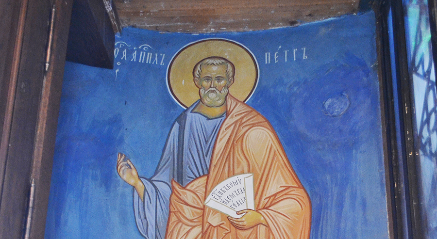 Святой первоверховный апостол Петр, фреска собора свт. Петра в Высоко-Петровском монастыре, Москва.