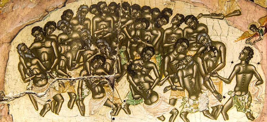 40 мучеников Севастийских, фреска монастыря Метеоры, Греция.